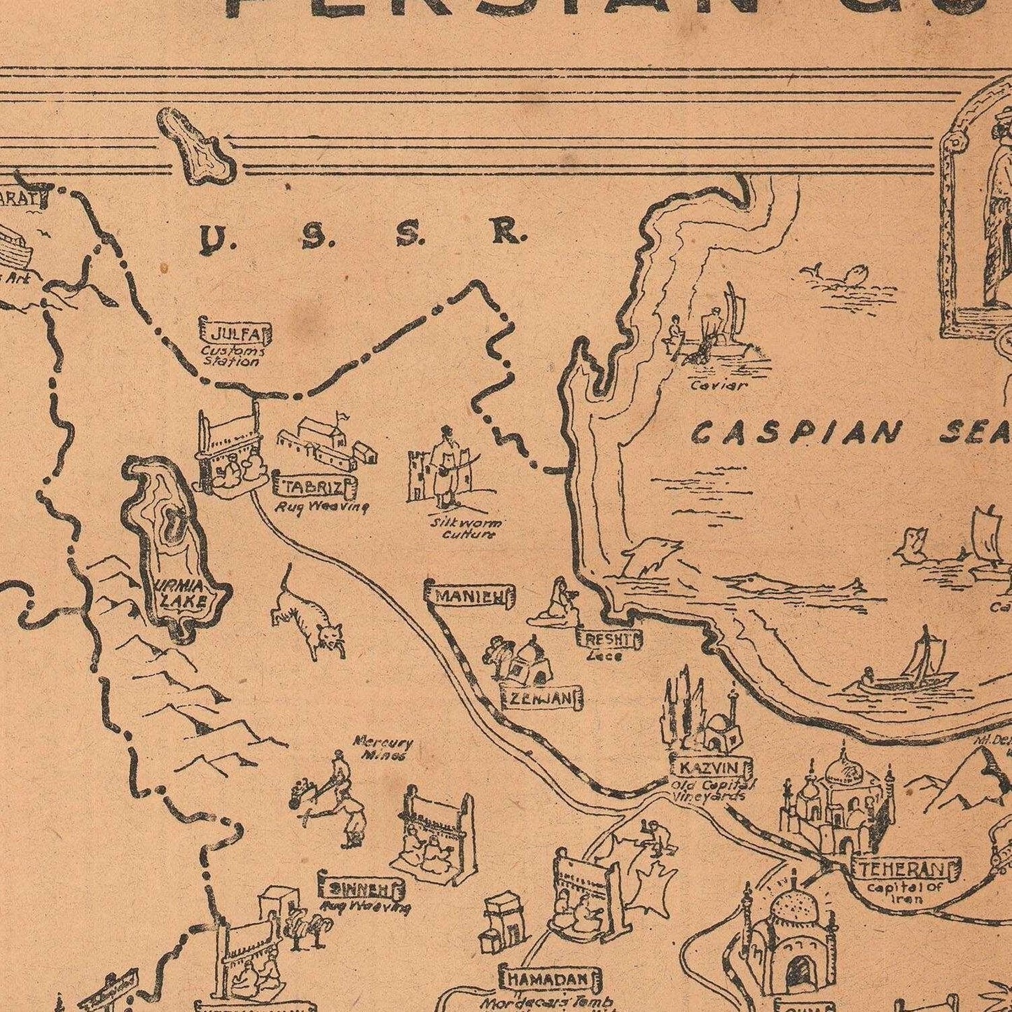 detail of the map from the centre left
