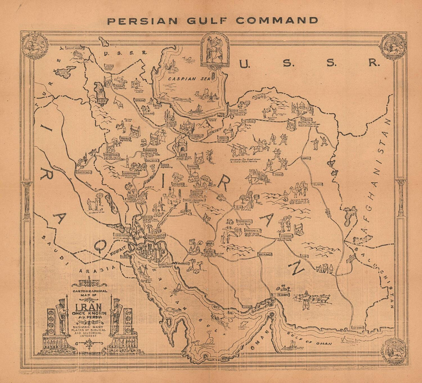 presentation of the map reproduction without a frame
