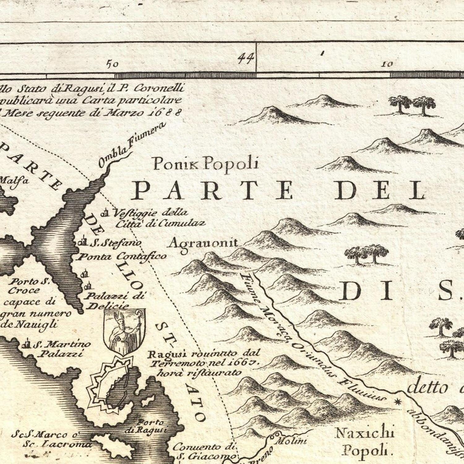 detail of the map from the centre left
