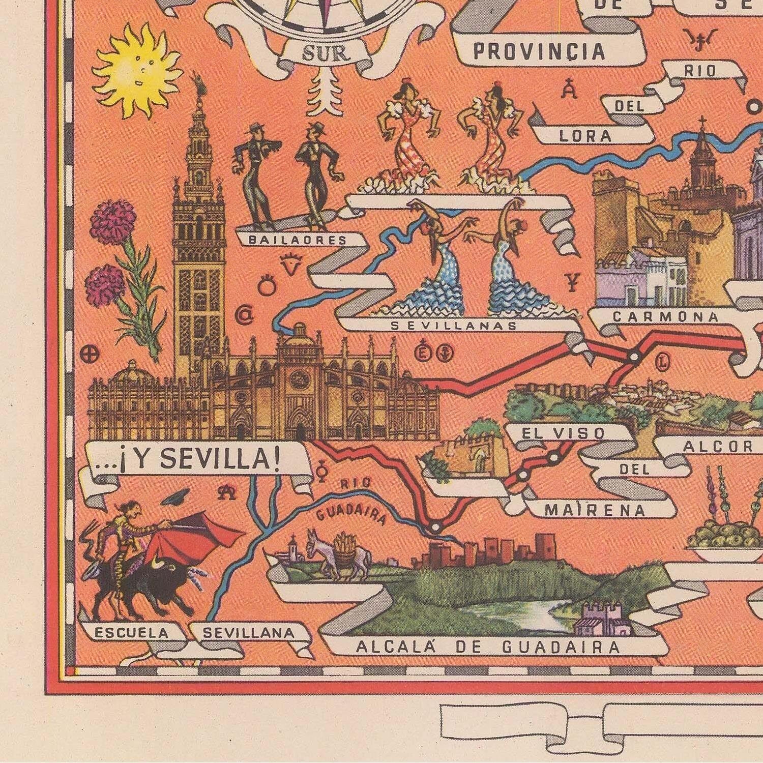 detail of the map from the bottom left corner
