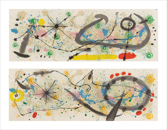 Joan Miro, The lizard with golden feathers, set of 2 reproductions, 1967, 15% OFF