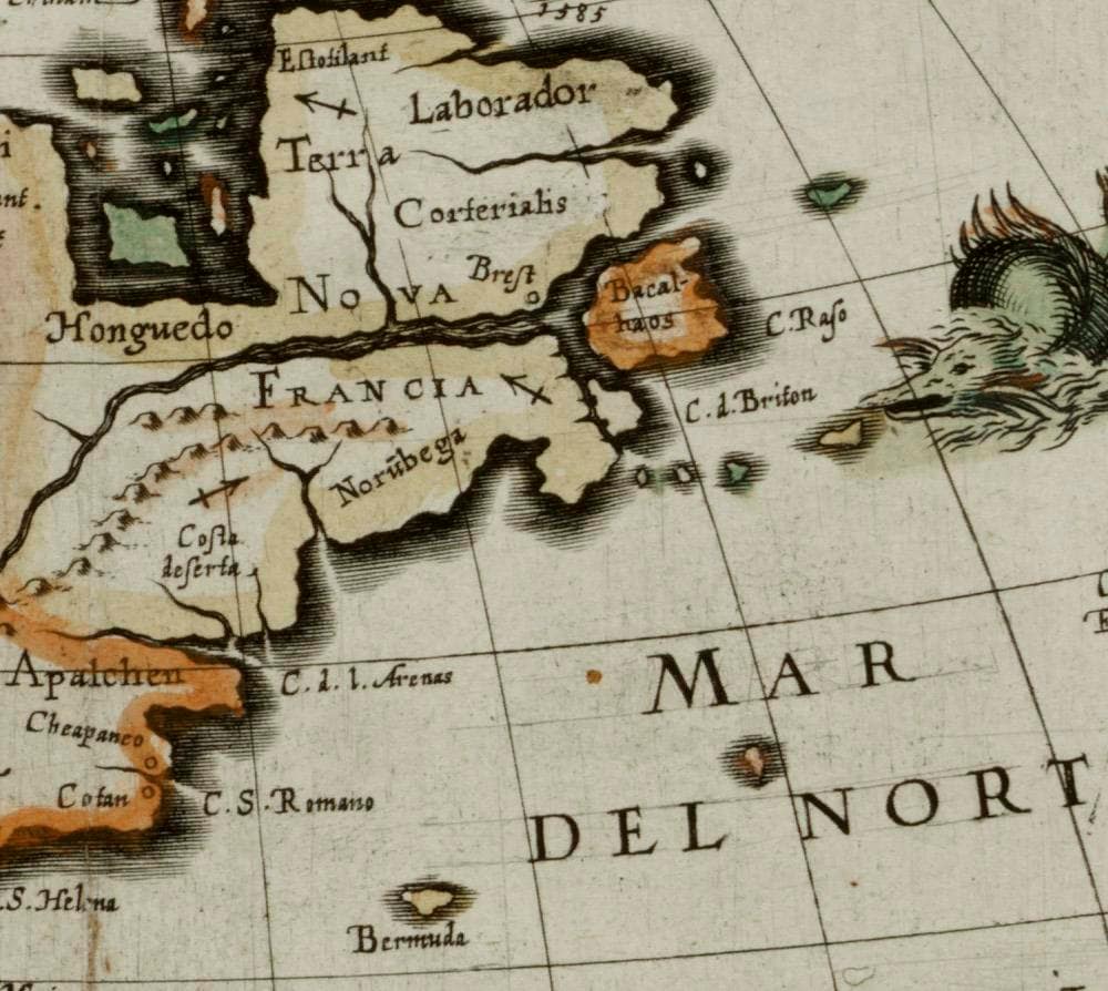 detail of the map from the centre left