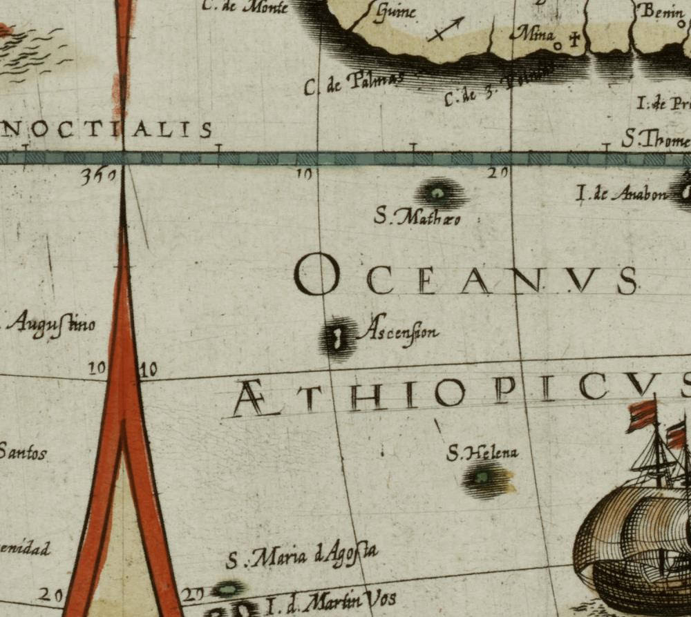 detail of the map from the centre left