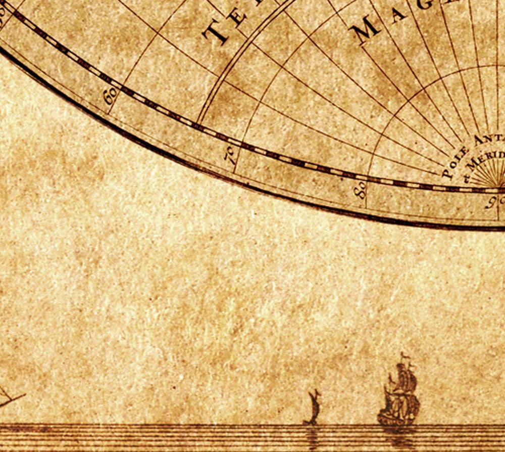 detail of the map from the bottom left corner