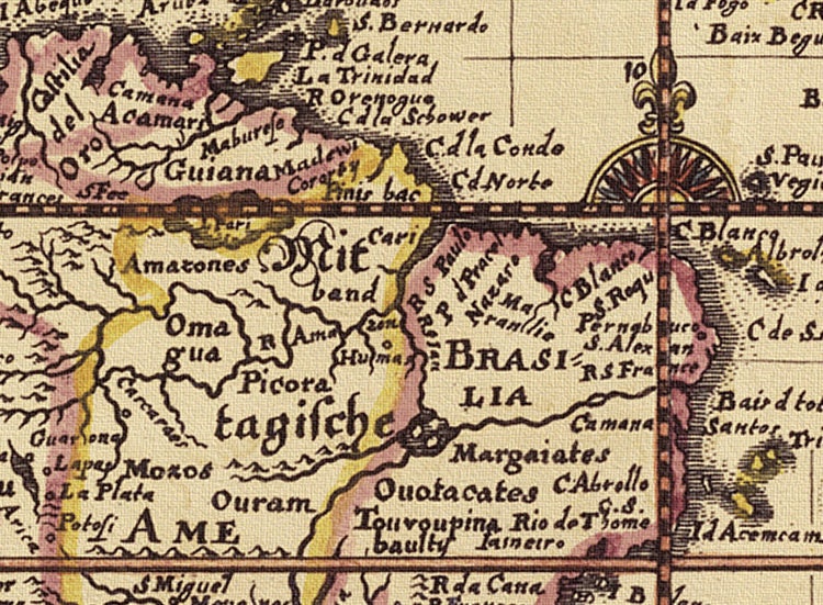 detail of the map from the centre left