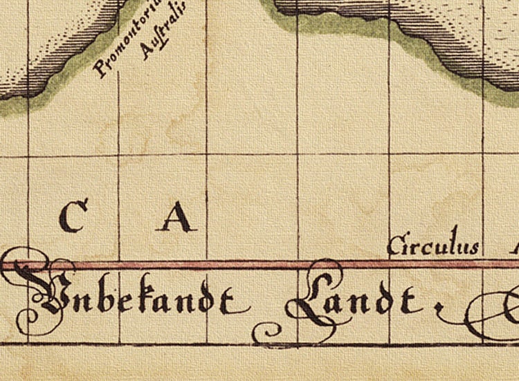 detail of the map from the top left corner