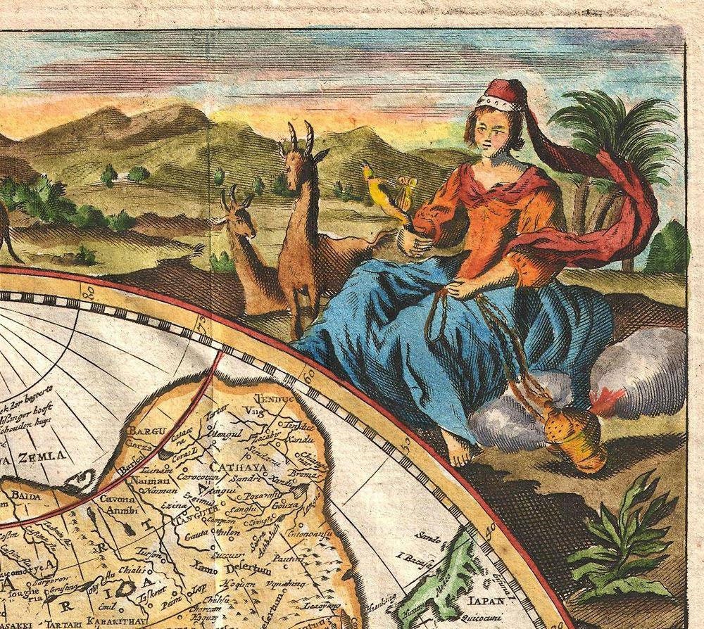 detail of the map from the top right corner