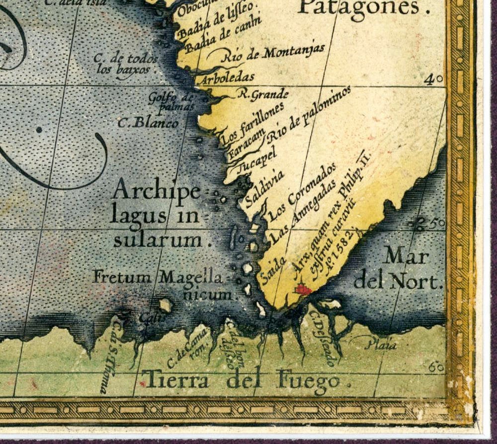 detail of the map from the bottom right corner