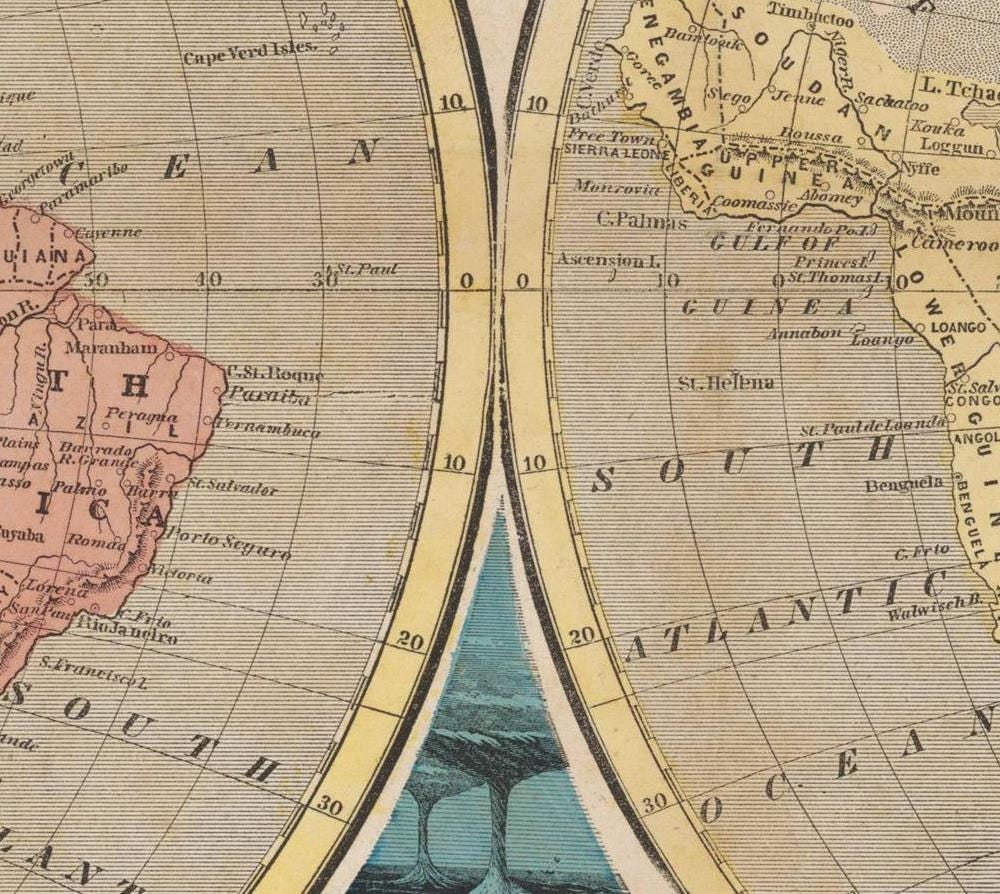 detail of the map from the centre left