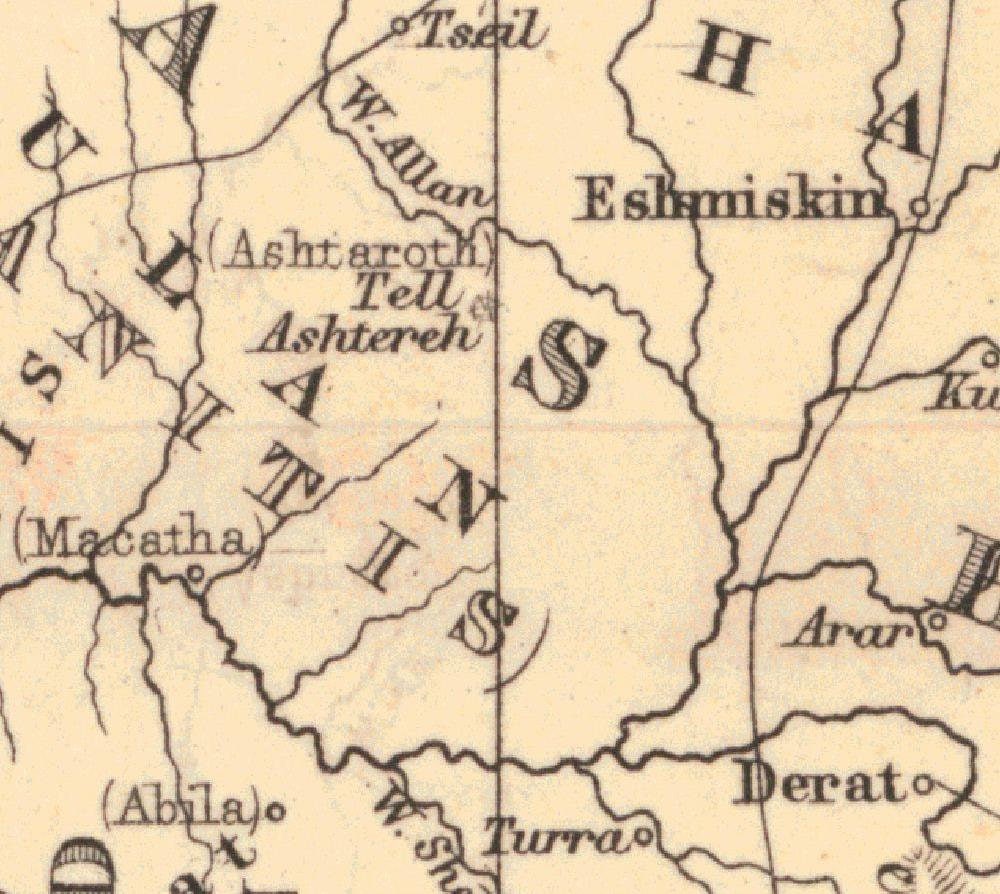 detail of the map from the centre left