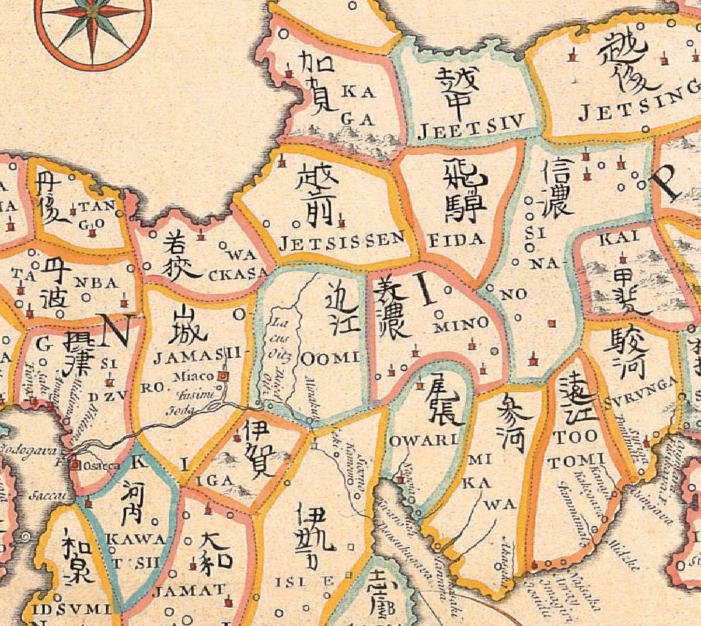 detail of the map from the centre left