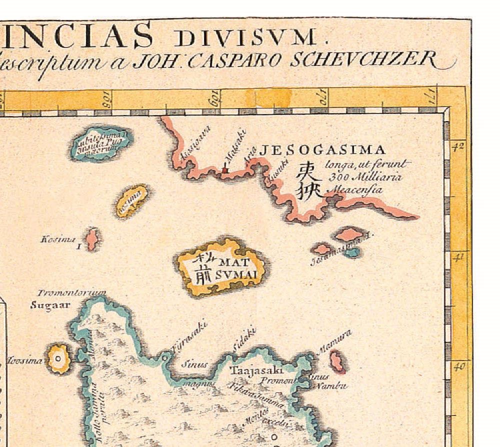 detail of the map from the top right corner