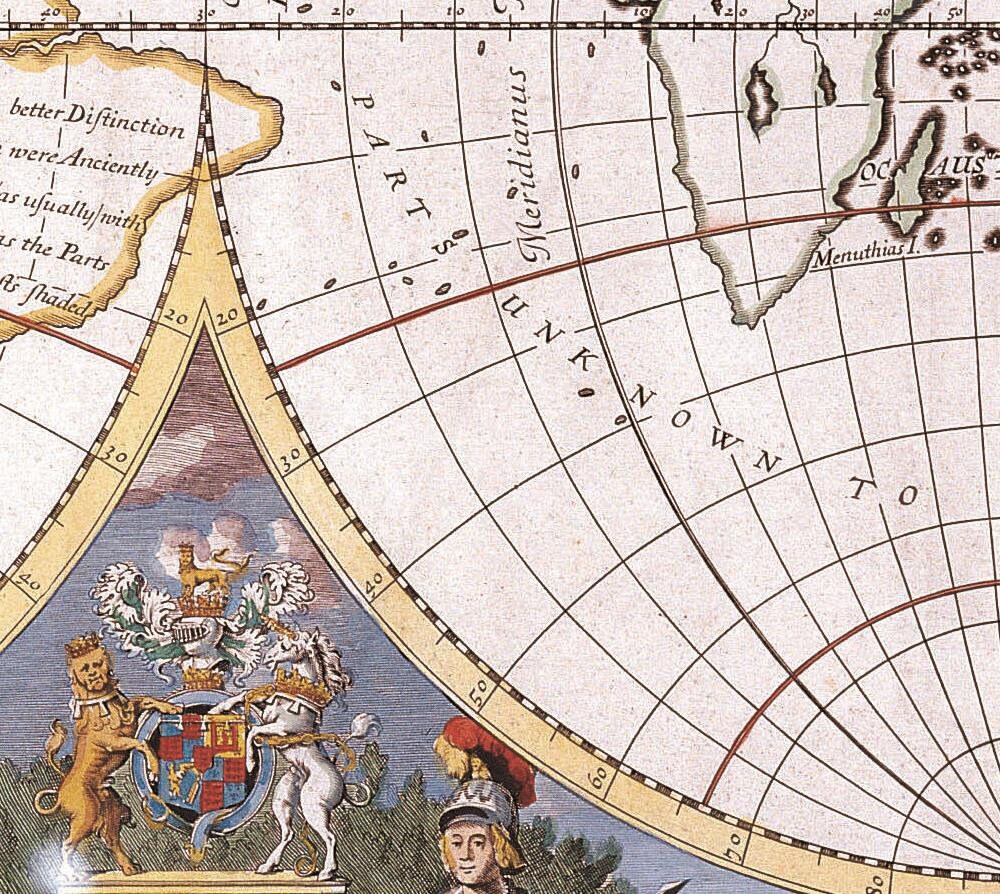 detail of the map from the bottom right corner