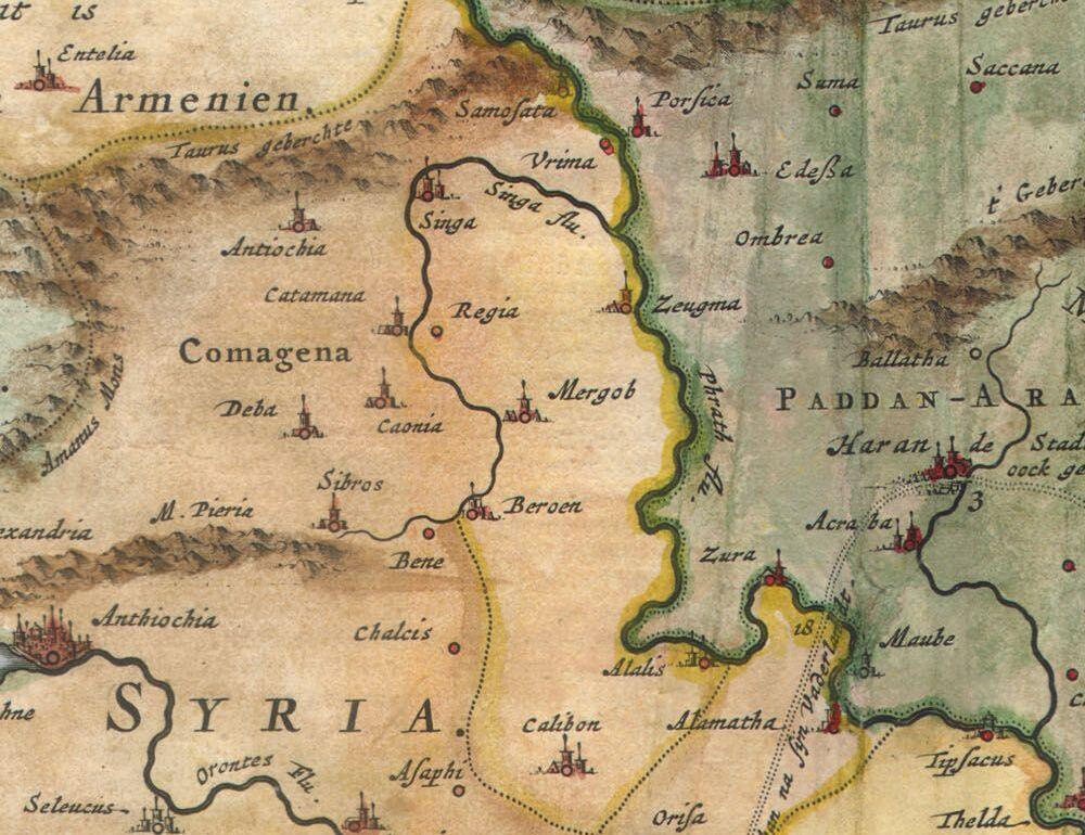 detail of the map from the centre left