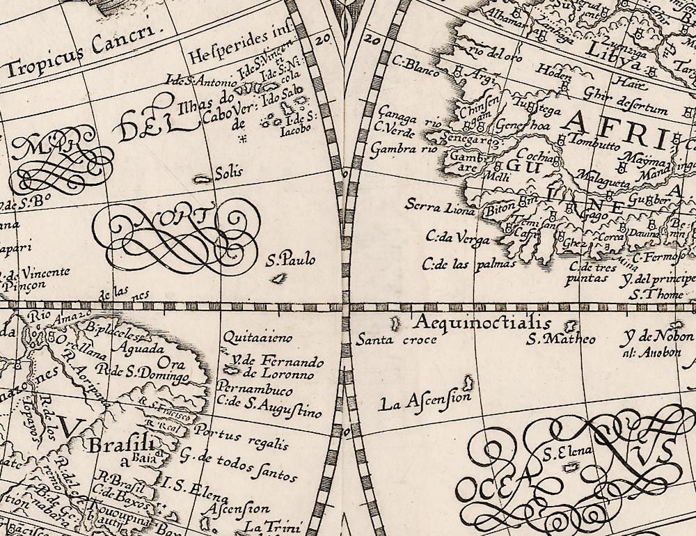 detail of the map from the centre 