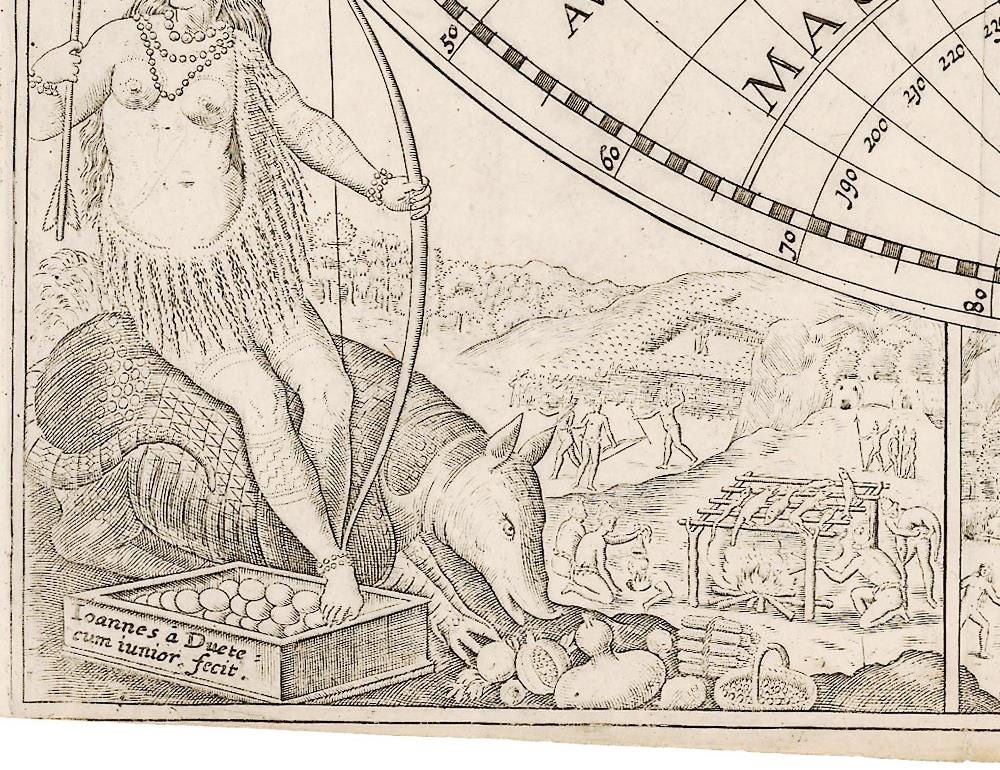 detail of the map from the bottom left corner