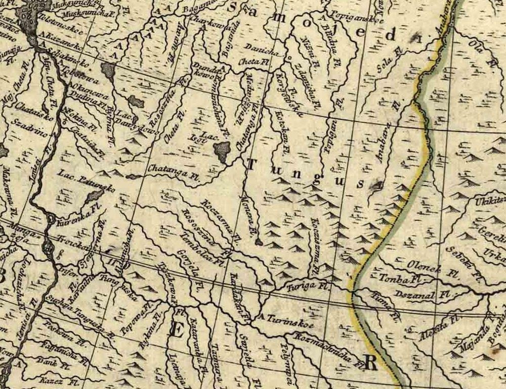 detail of the map from the centre 