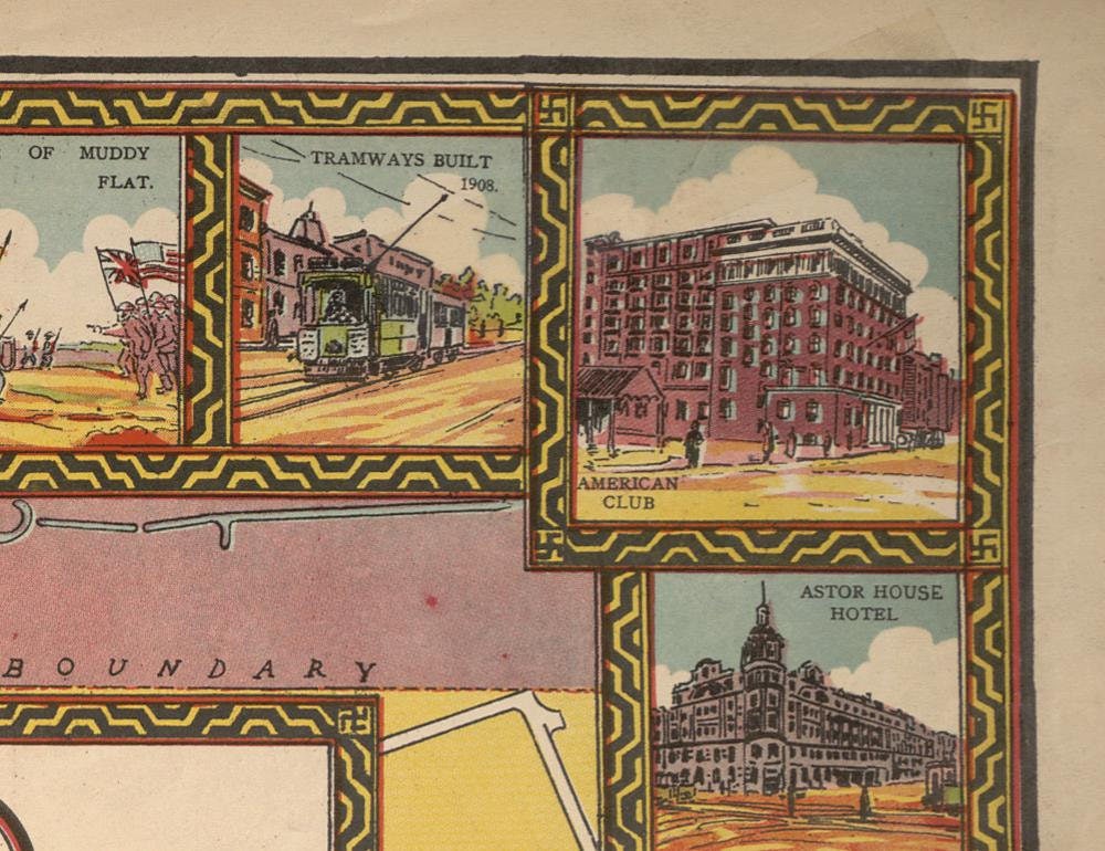 detail of the map from the top right corner