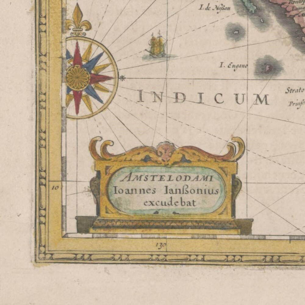 detail of the map from the bottom left corner