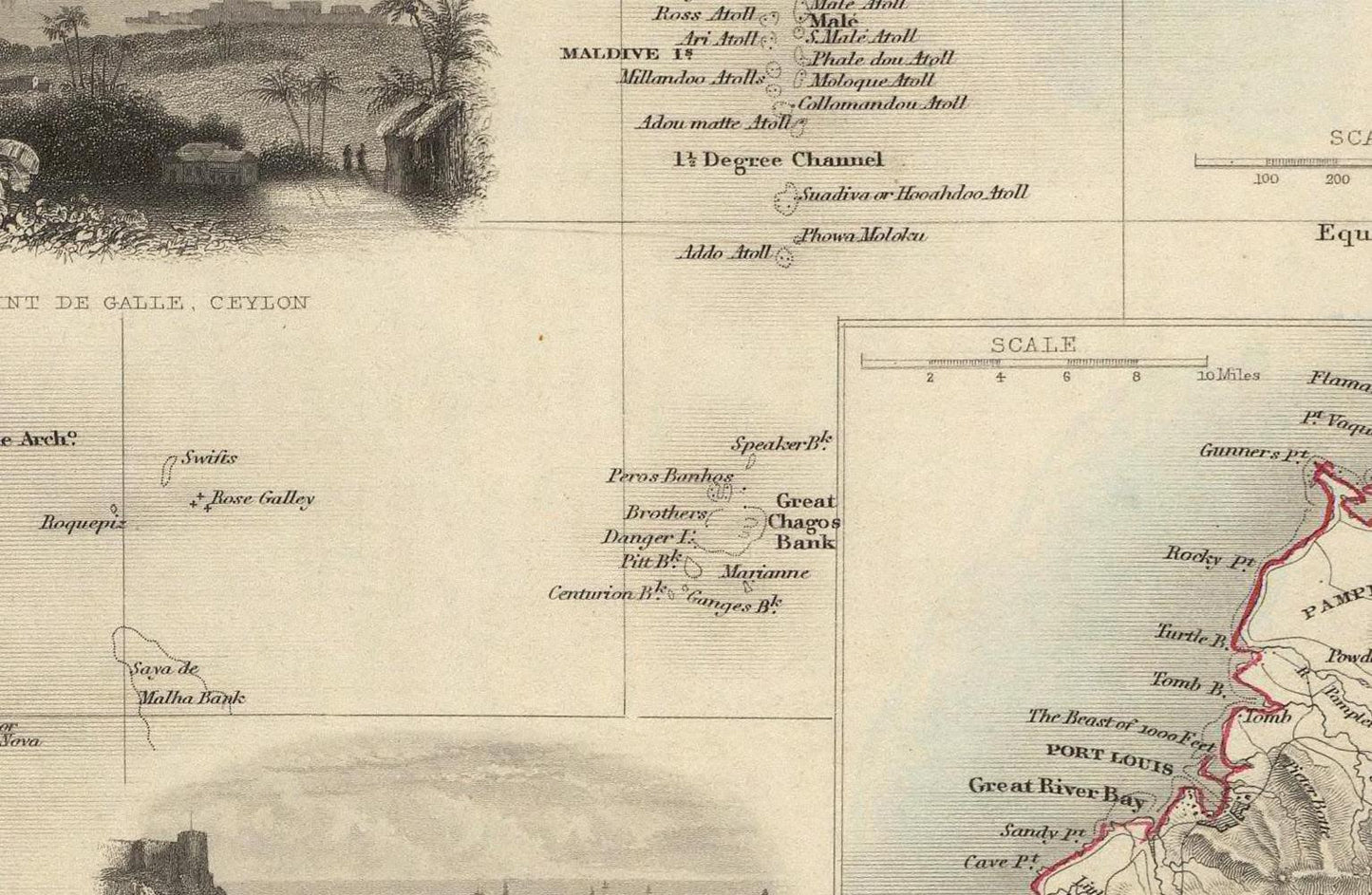 detail of the map from the centre 