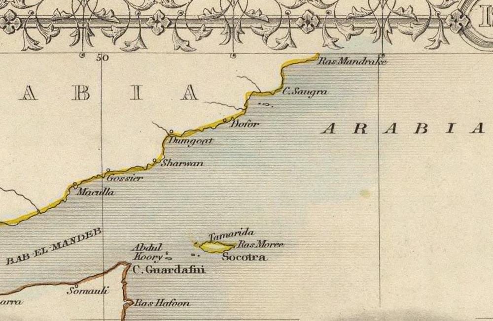 detail of the map from the top right corner