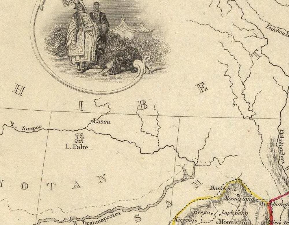 detail of the map from the centre left