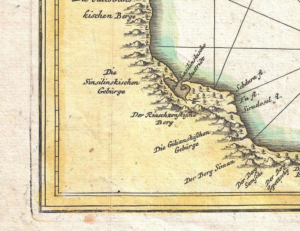 detail of the map from the bottom left corner