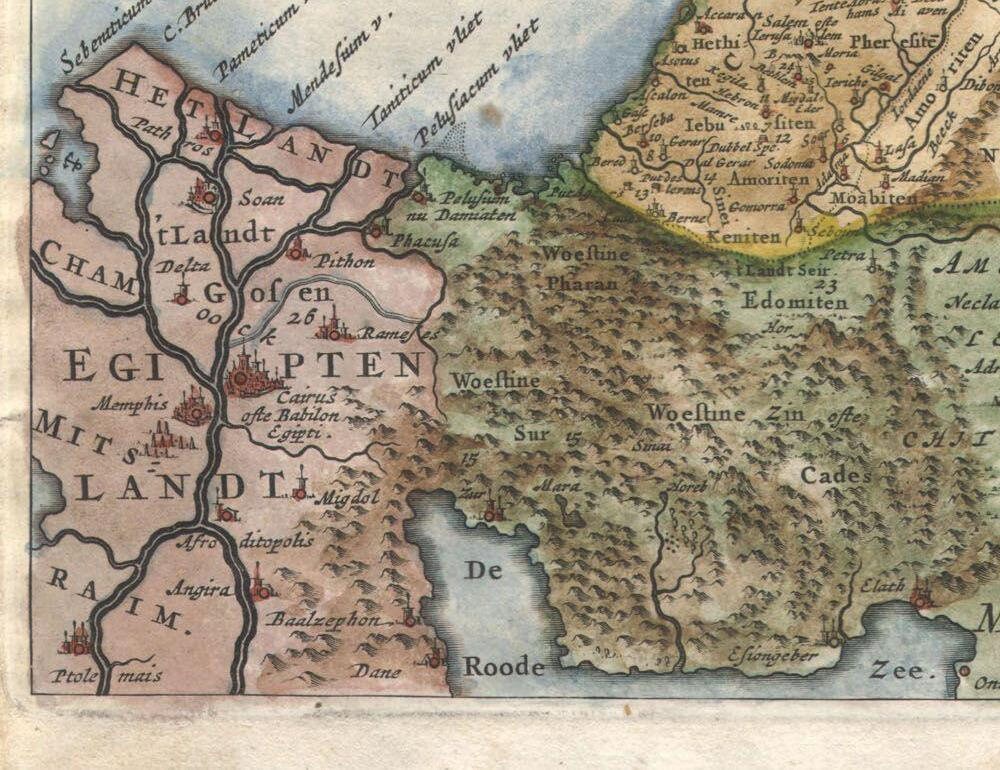 detail of the map from the bottom left corner