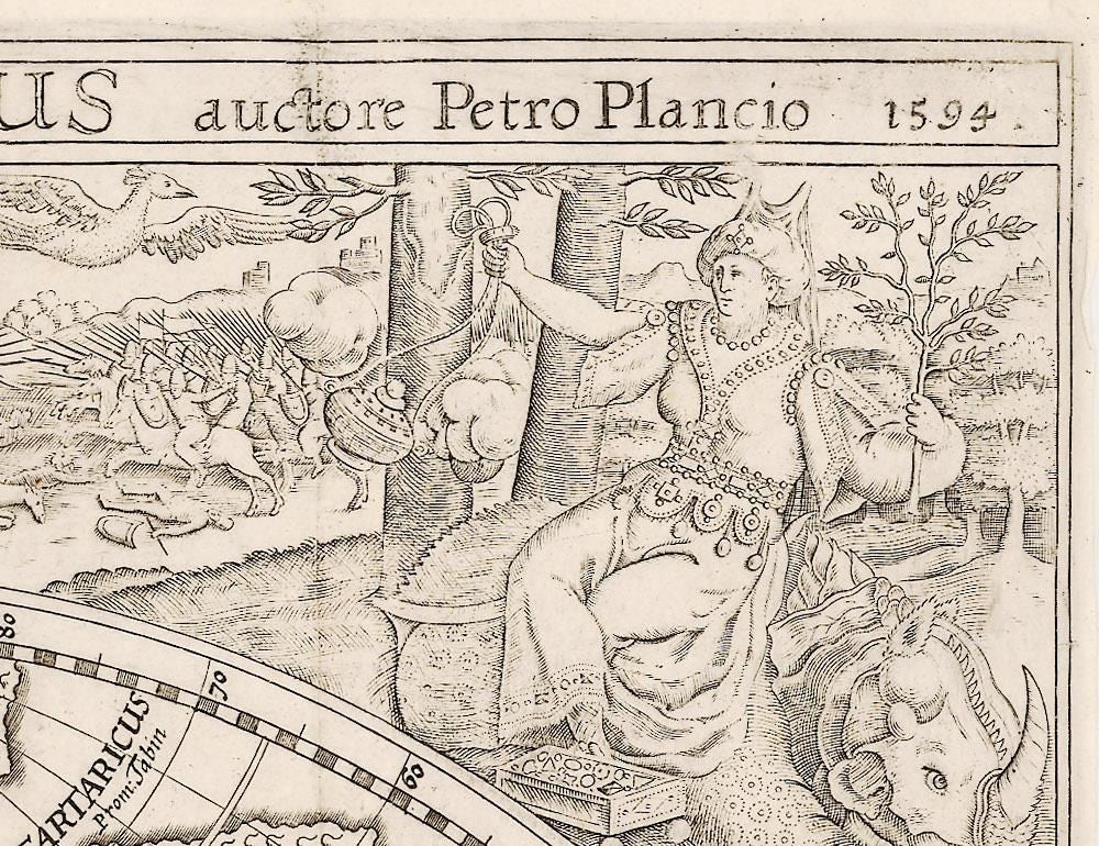 detail of the map from the top right corner