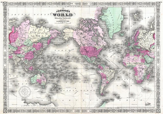 presentation of the map reproduction without a frame