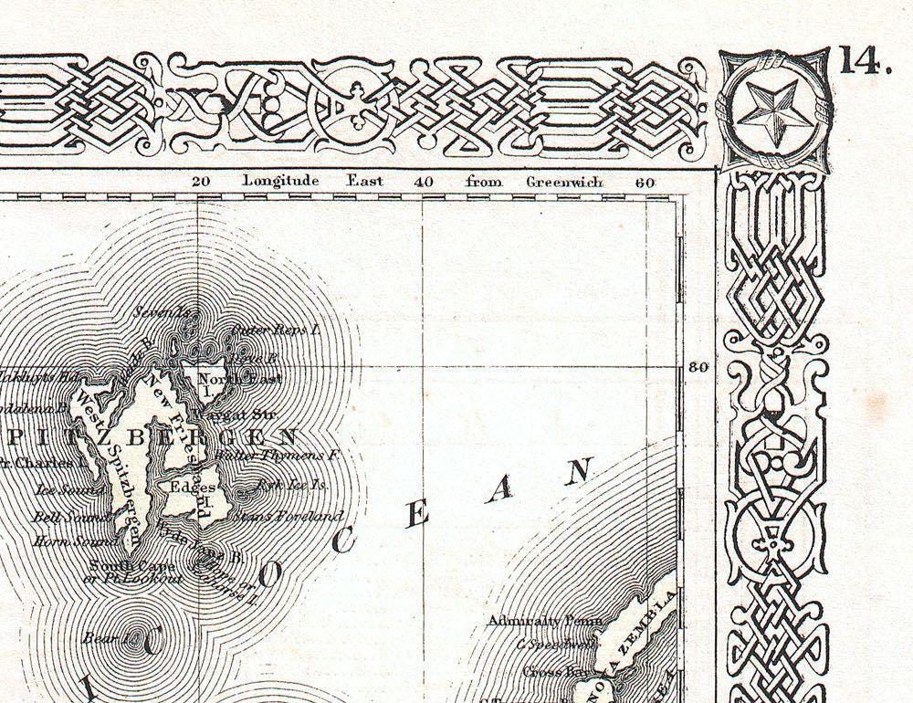 detail of the map from the top right corner