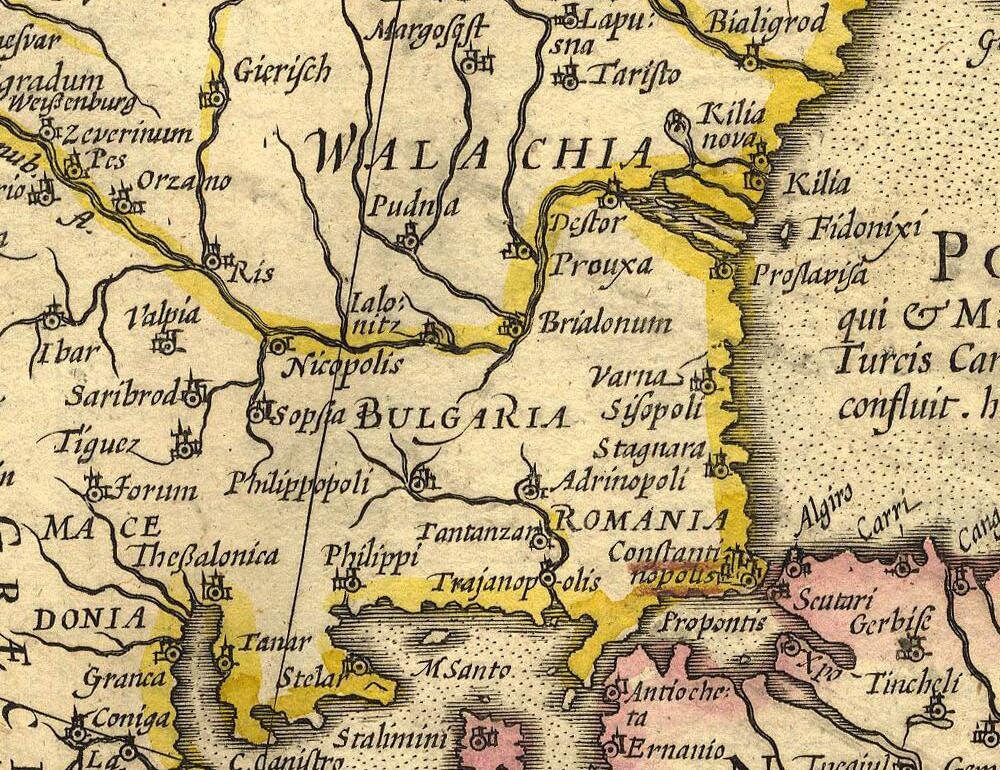 detail of the map from the centre left