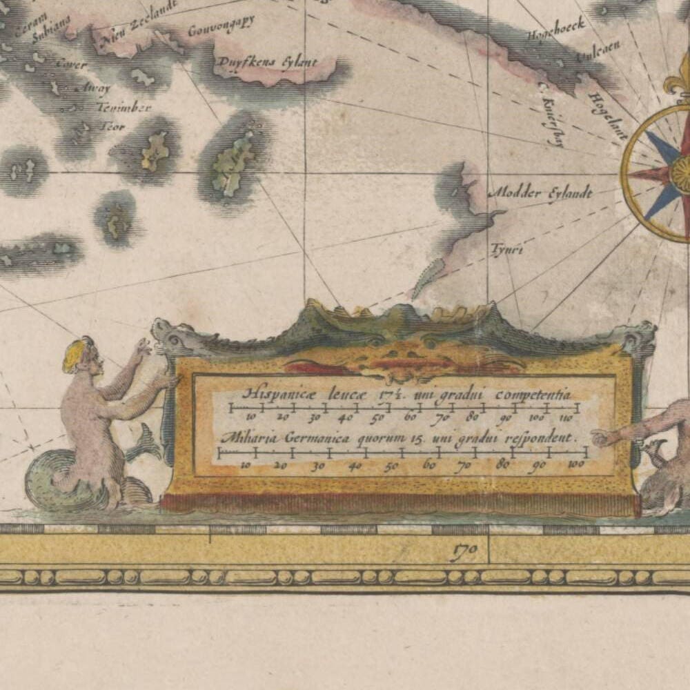 detail of the map from the bottom right corner