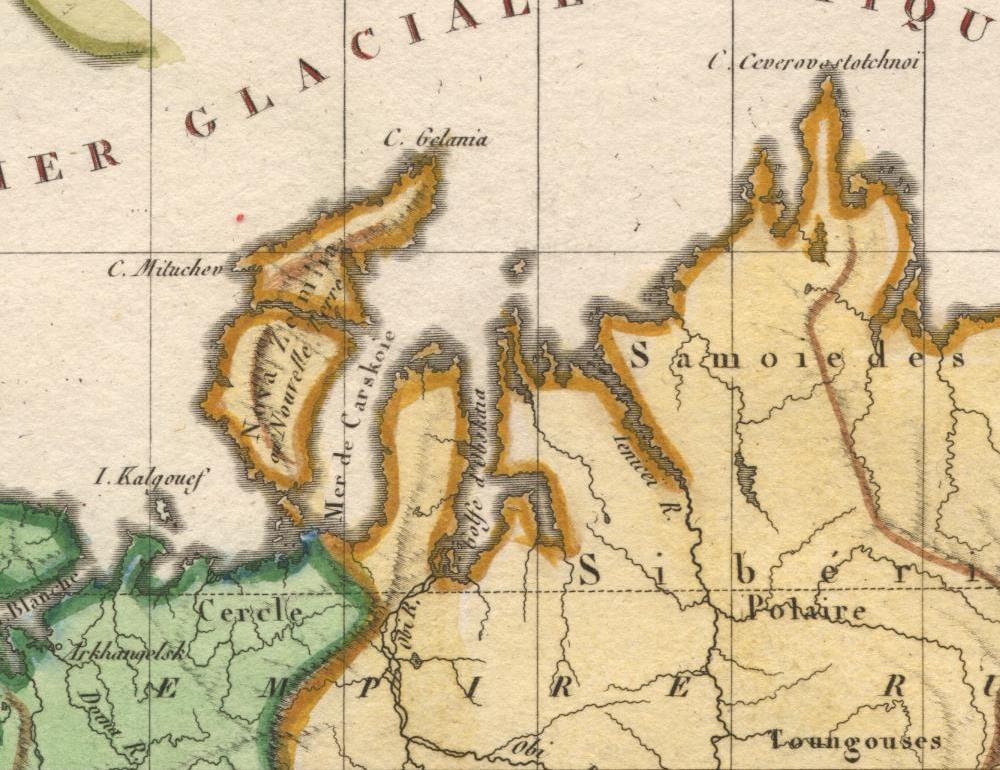 detail of the map from the centre left