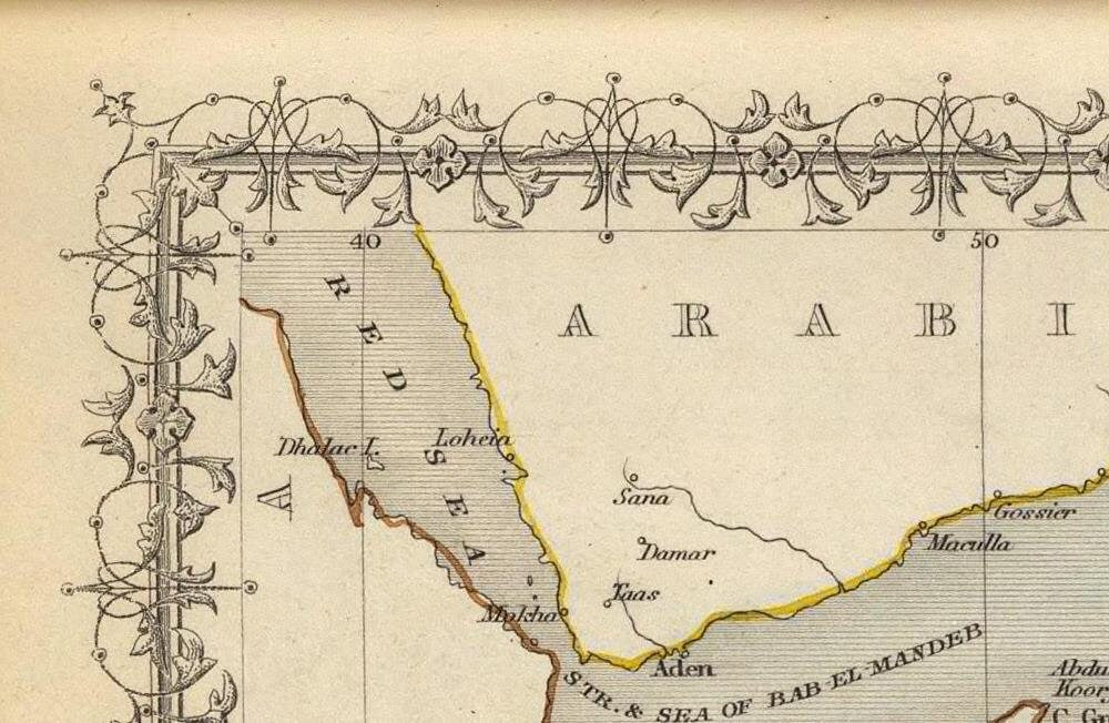 detail of the map from the top left corner