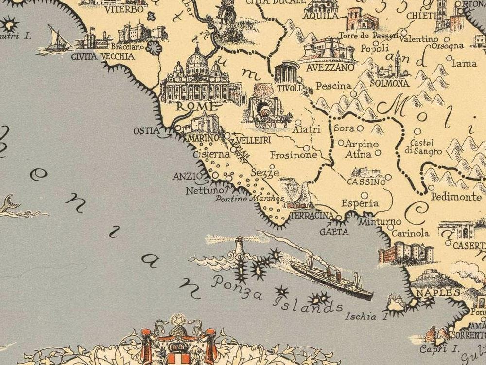 detail of the map from the centre 