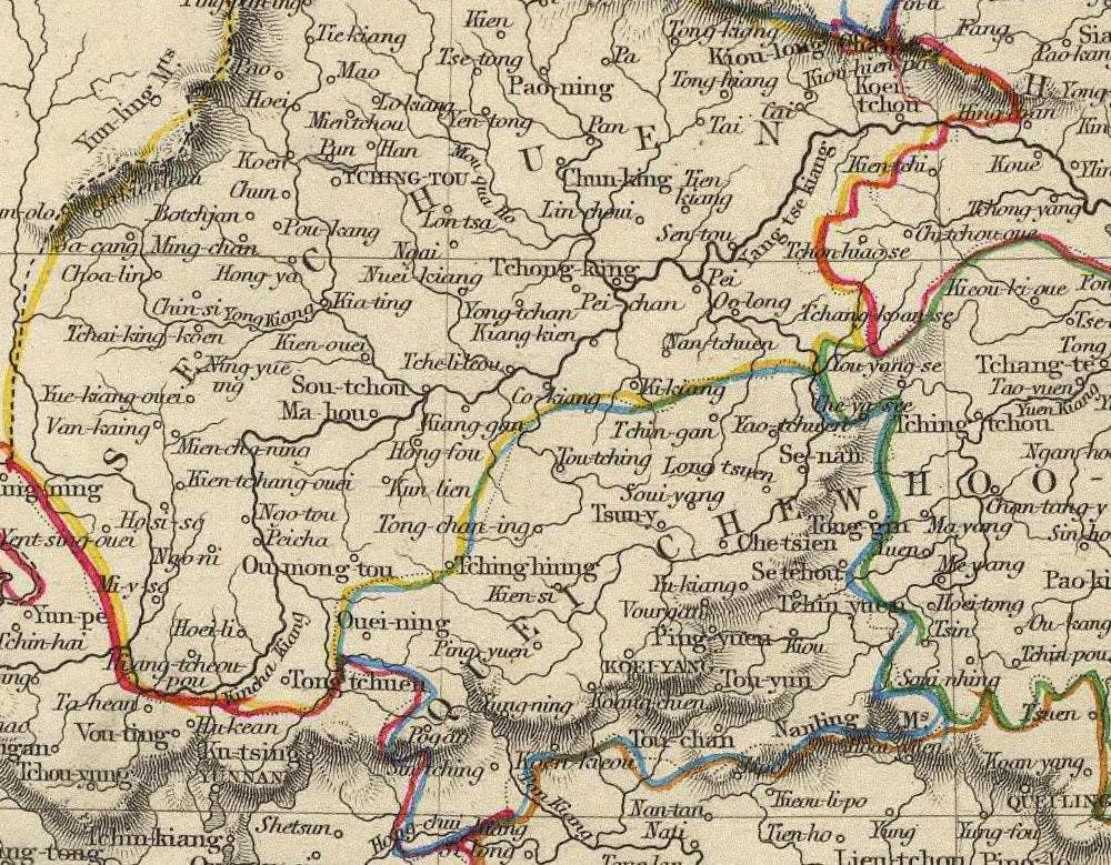 detail of the map from the centre 