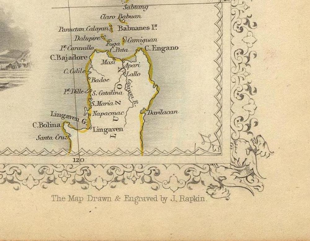 detail of the map from the bottom right corner