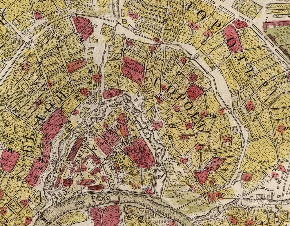 detail of the map from the centre 