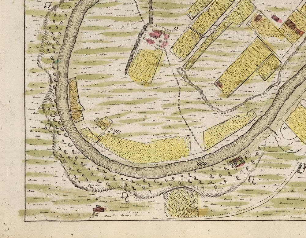 detail of the map from the bottom left corner