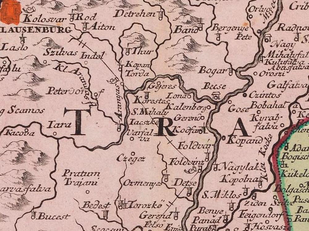 detail of the map from the centre 