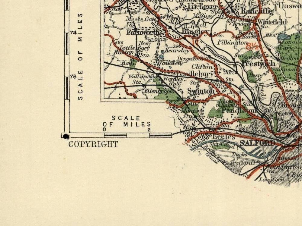 detail of the map from the bottom left corner