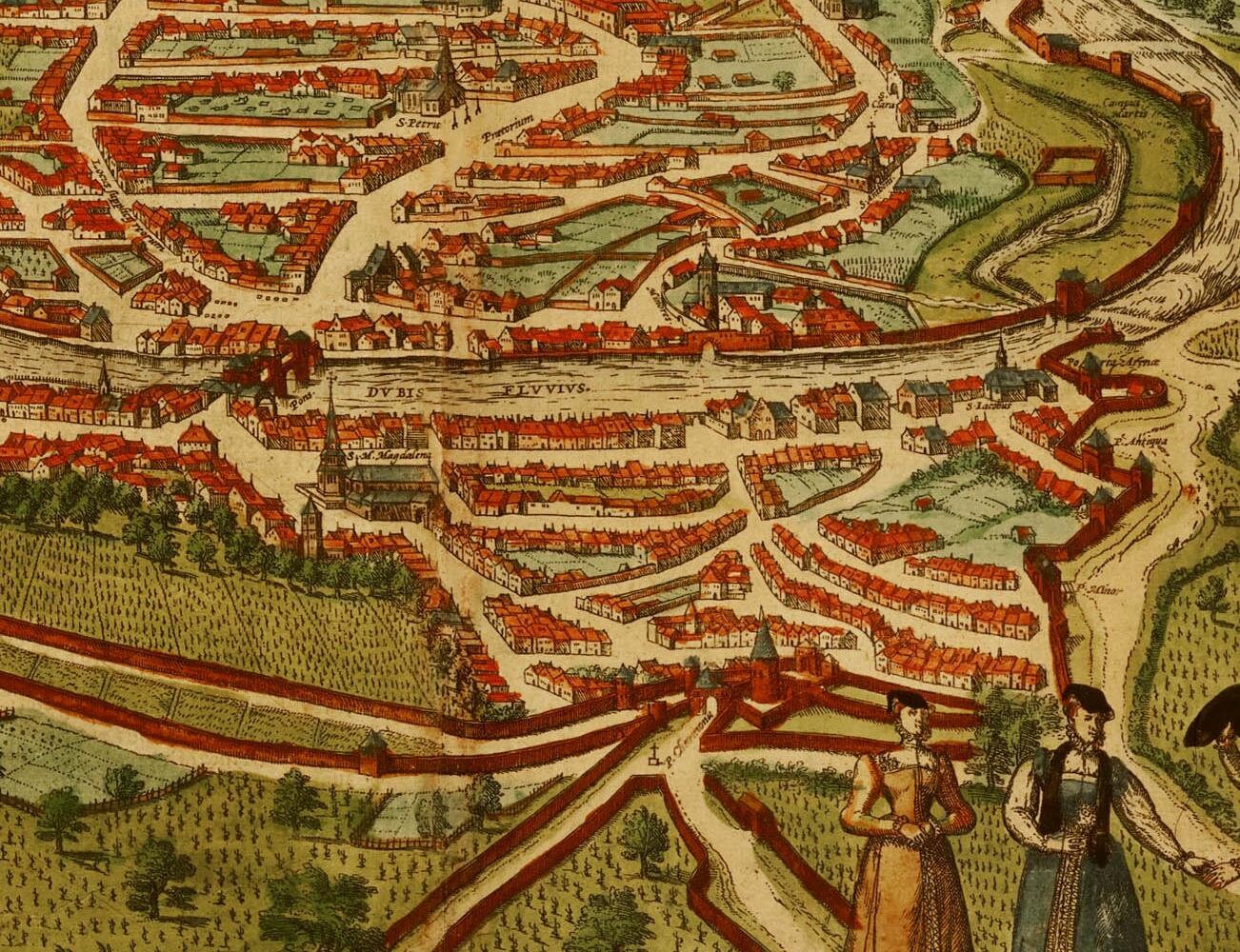 detail of the map from the centre left