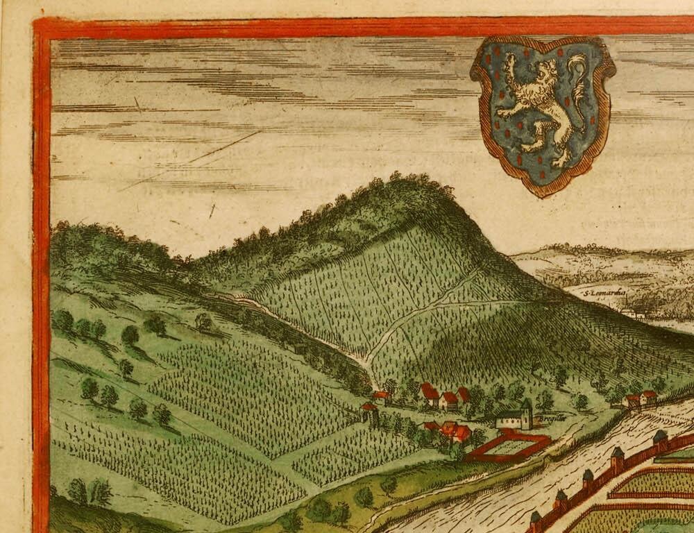 detail of the map from the top left corner