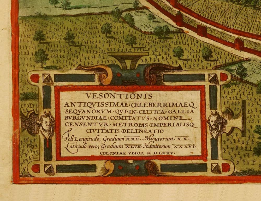 detail of the map from the bottom left corner