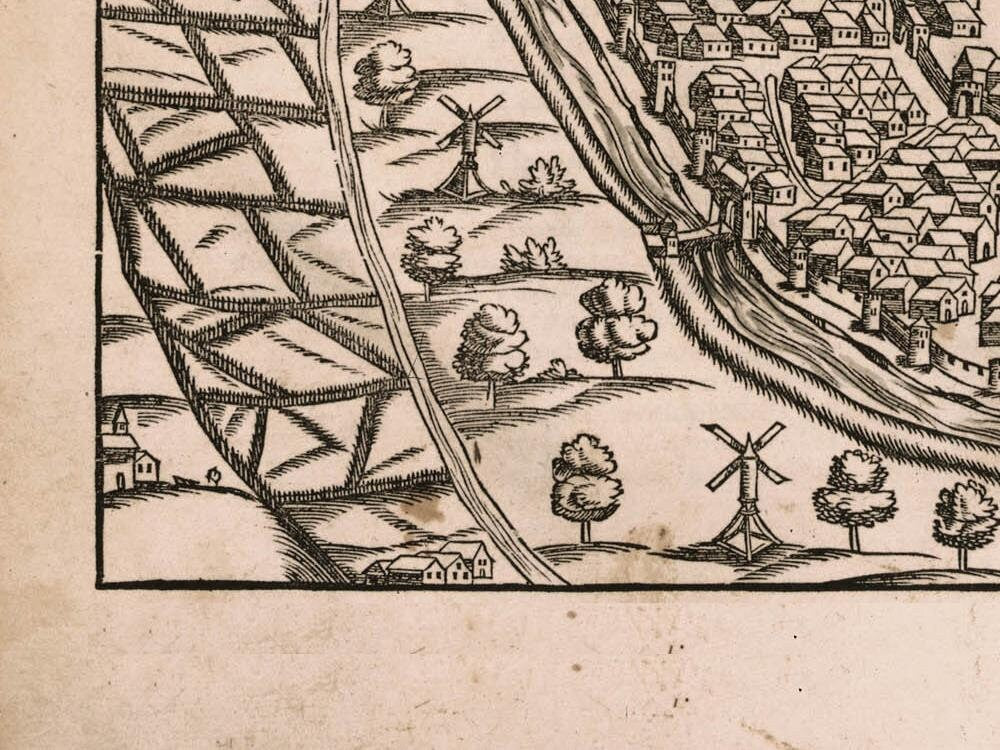 detail of the map from the bottom left corner