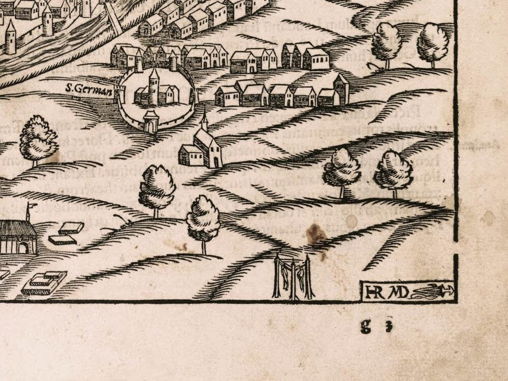 detail of the map from the bottom right corner