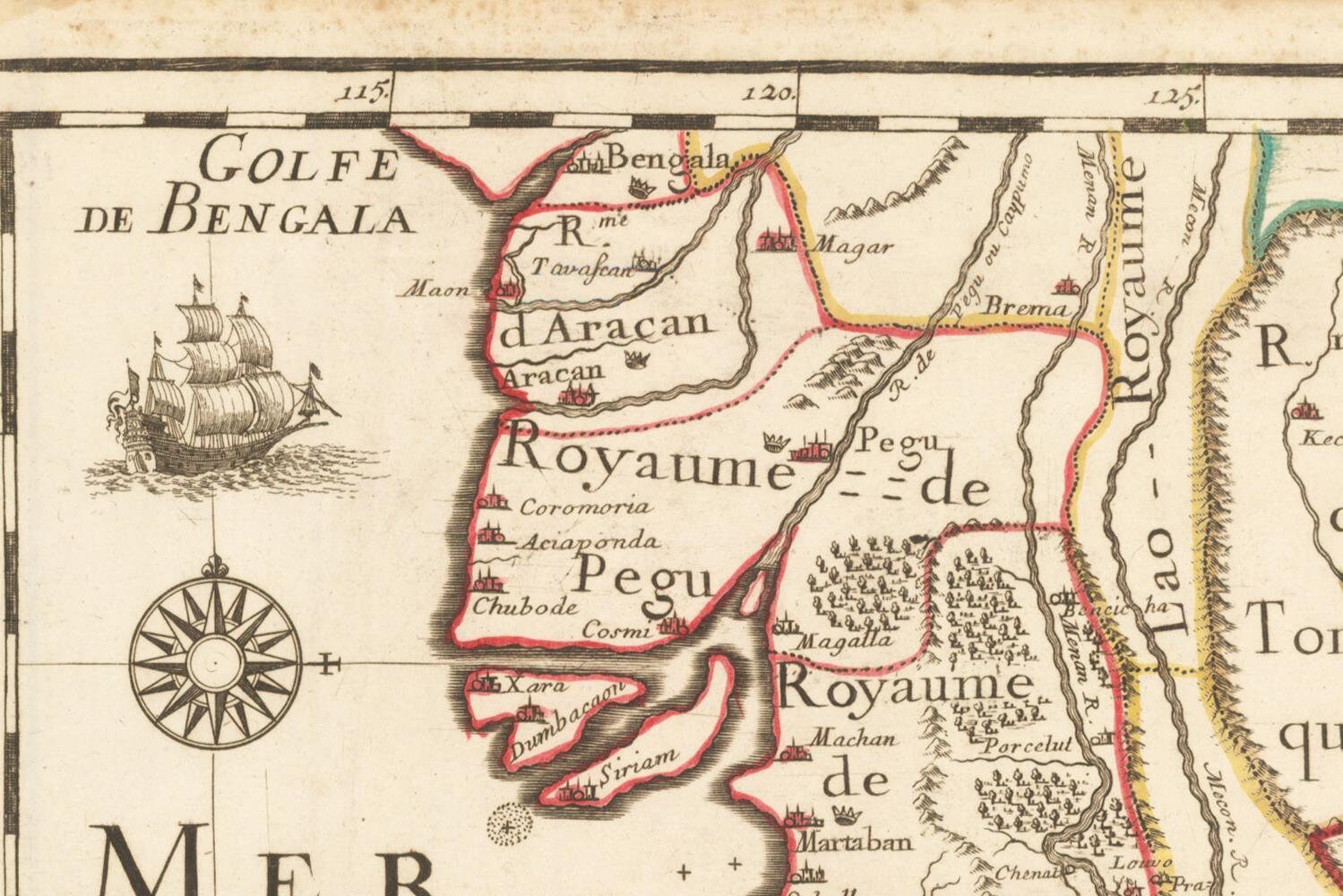 detail of the map from the centre left