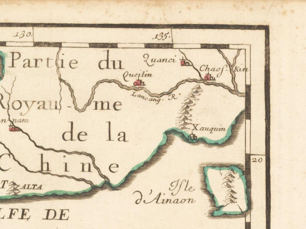 detail of the map from the top right corner