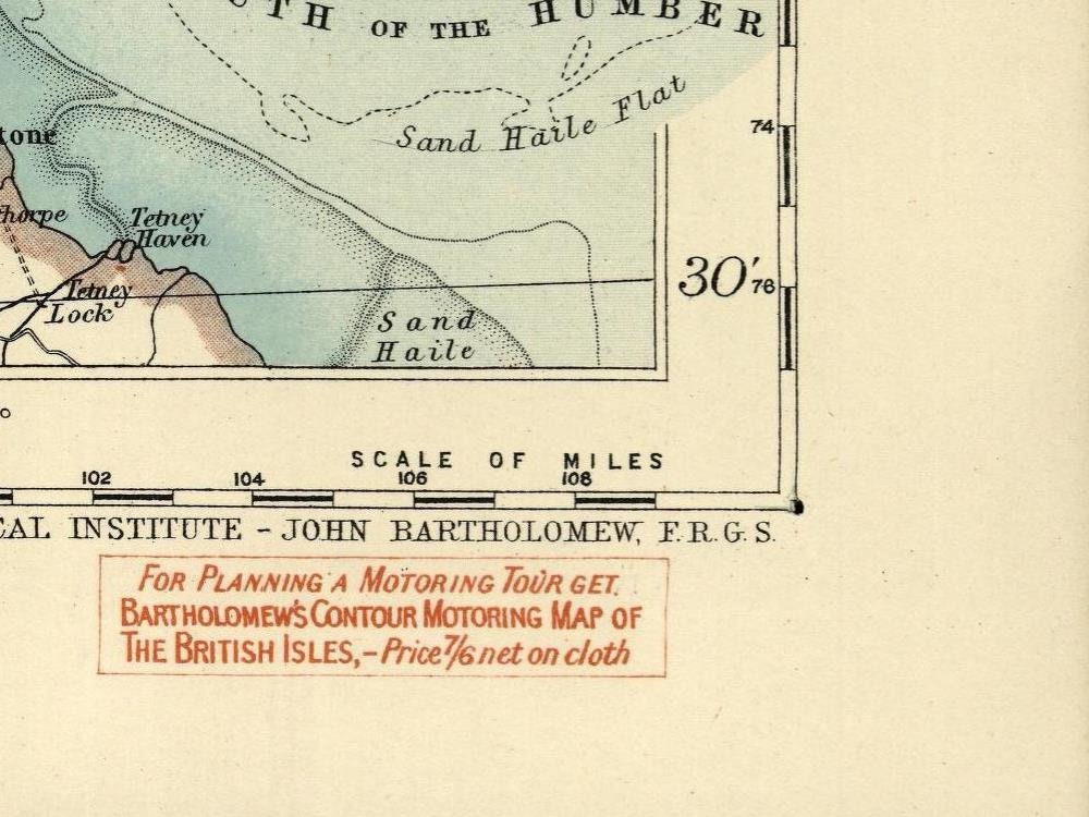 detail of the map from the bottom right corner